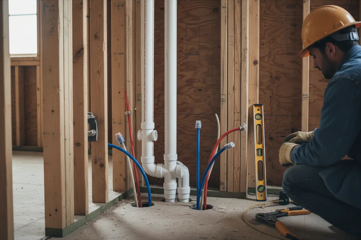 Drain and supply rough-in during Drain Cleaning in Bailey